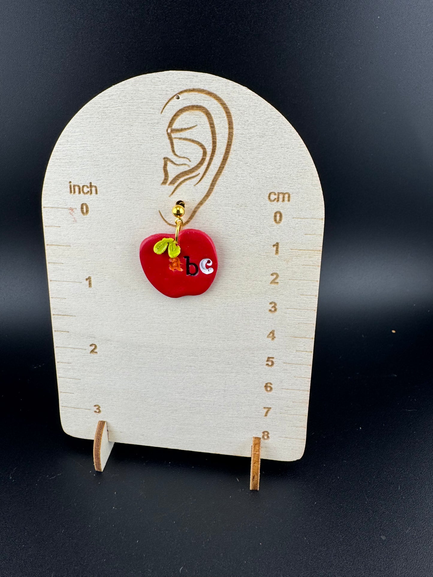 Teacher's Apple with ABC stamp and Gold Ball post