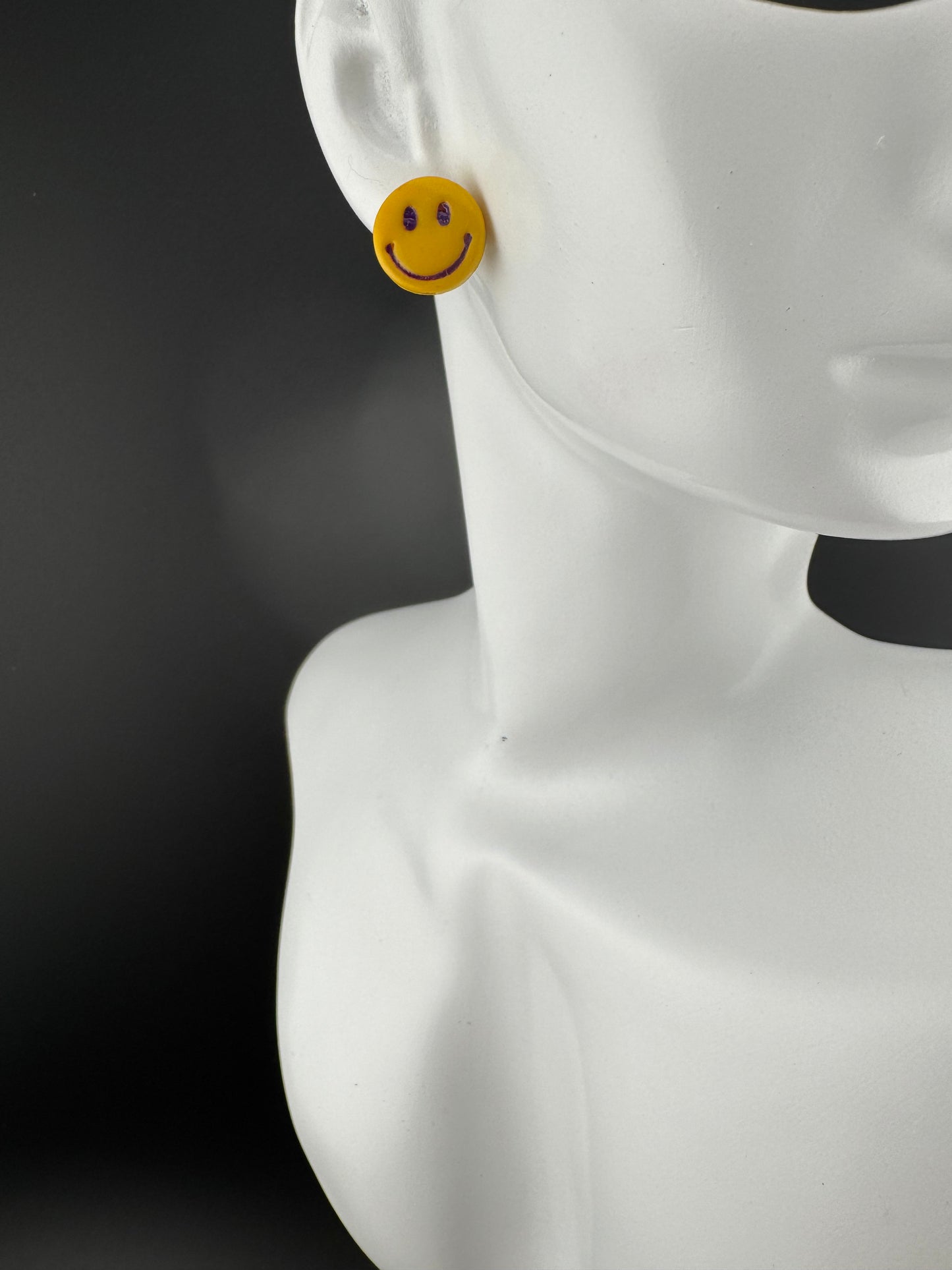 School Spirit Smiley face stud( Comes in Several Colors)