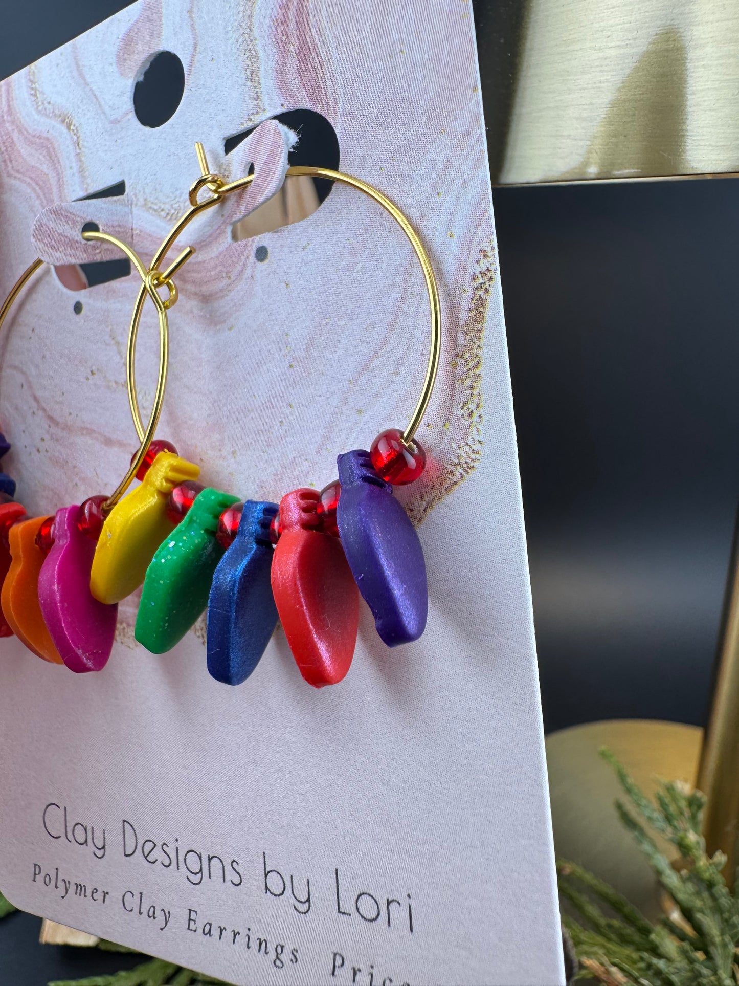 Multi-Colored Lights on Gold or Silver Hoop Earrings