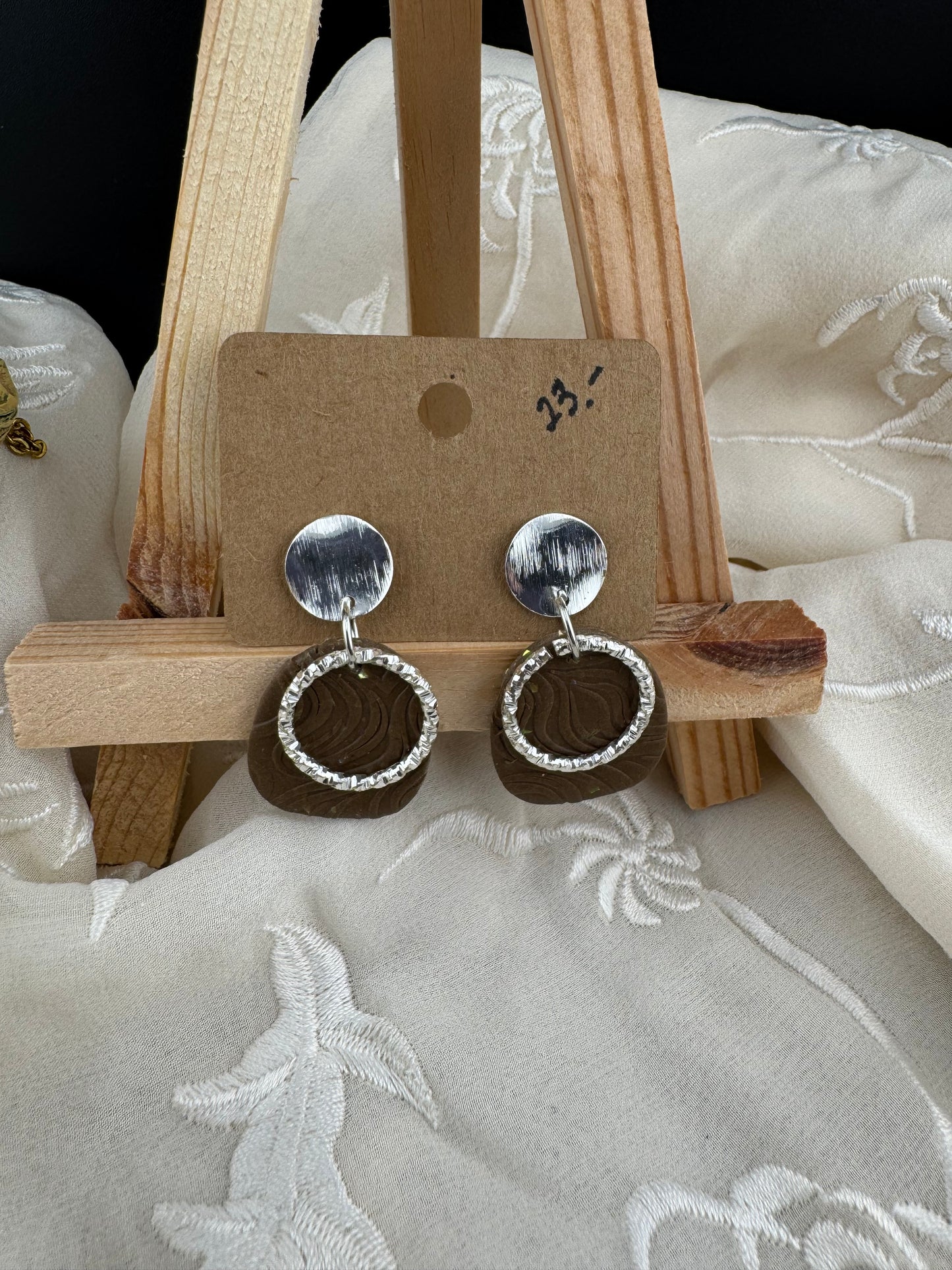 Neutral Dangle Earring- Gold or Silver Accents