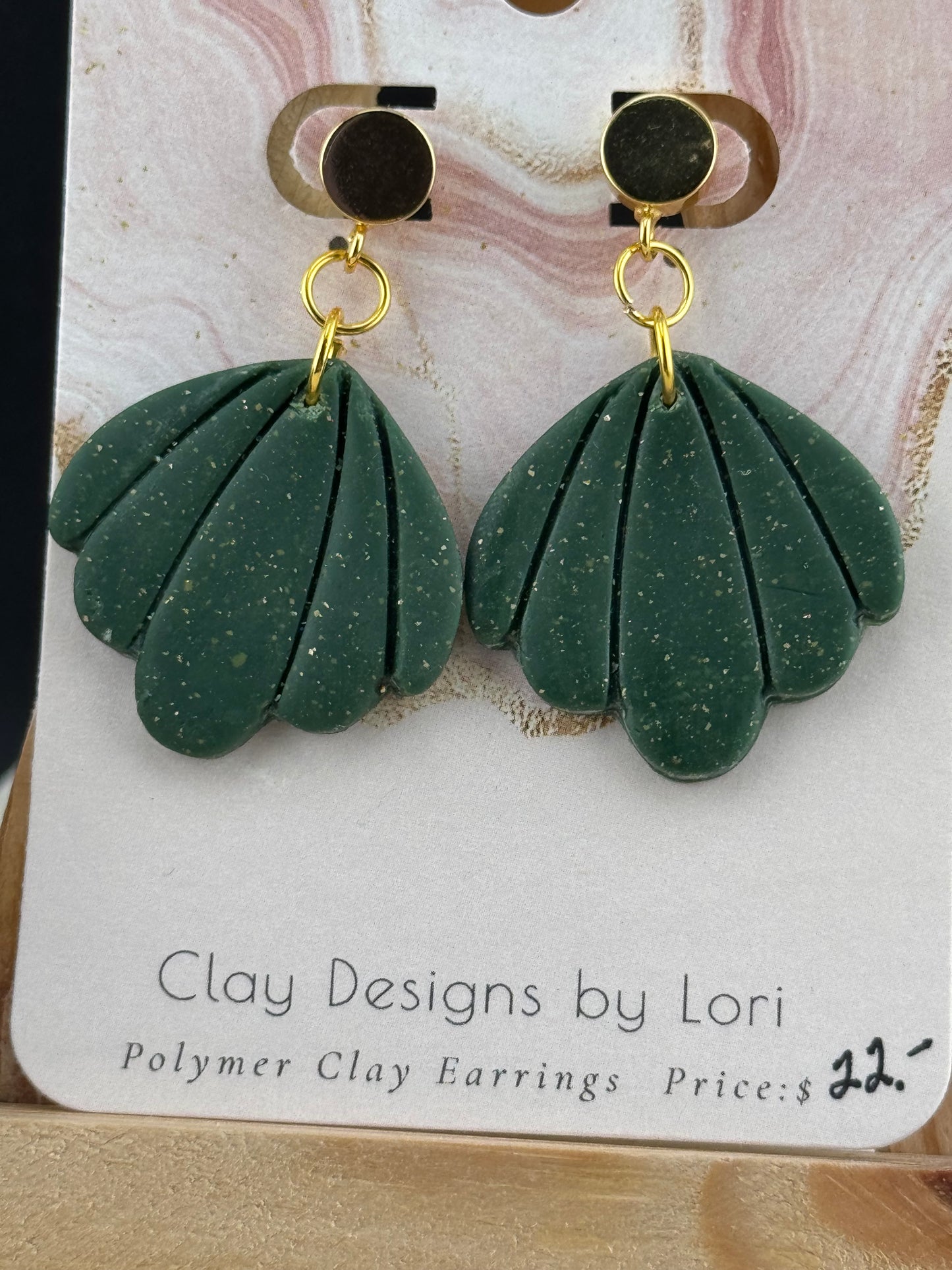 Emerald Dangle Earring- Gold accent