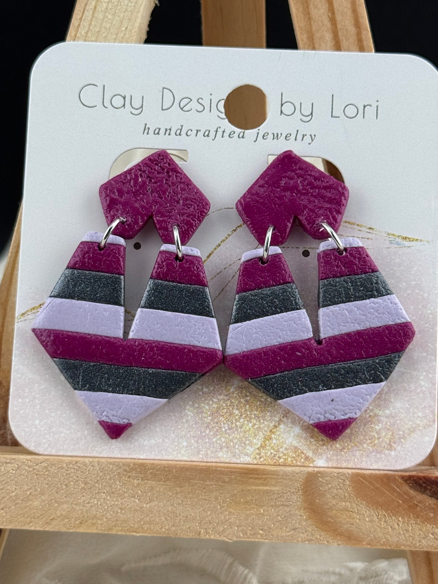 One of a Kind Purple Dangle Earrings