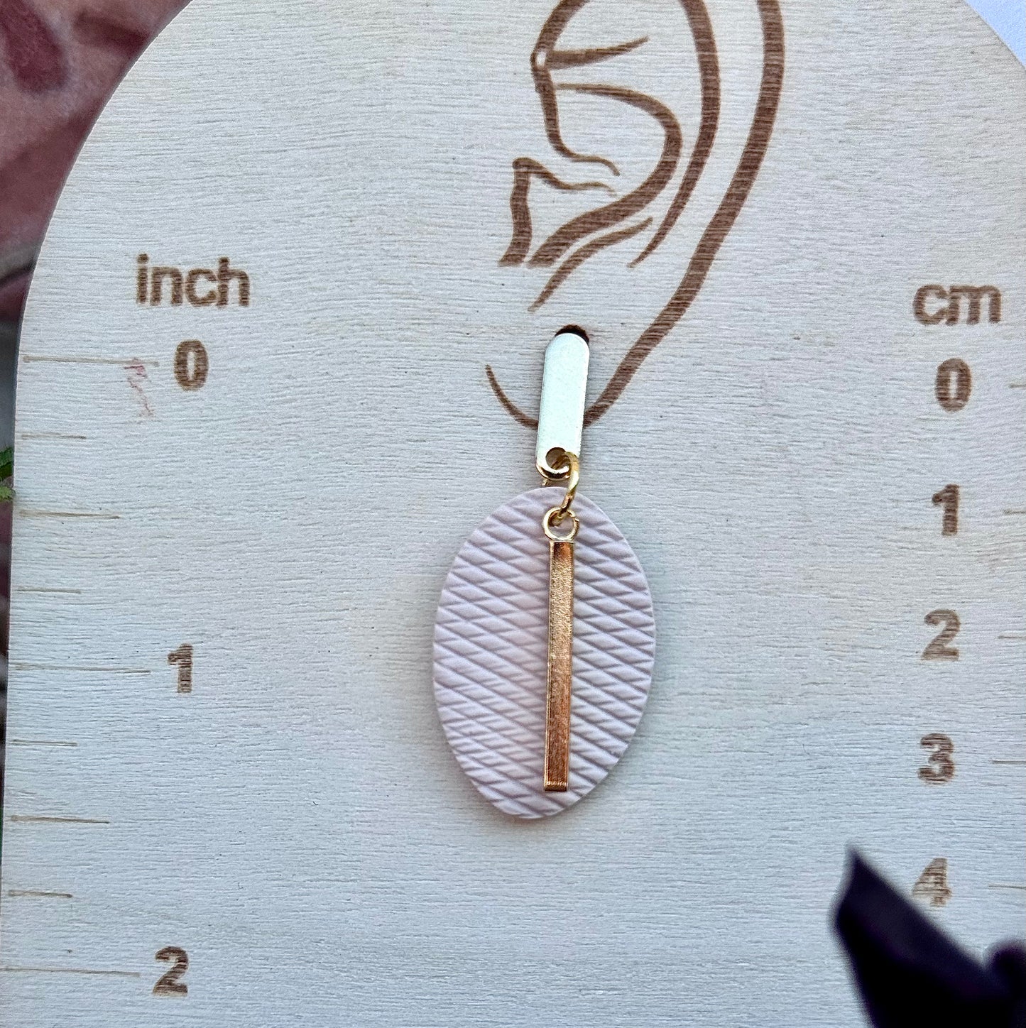 Beige Oval Textured Drops