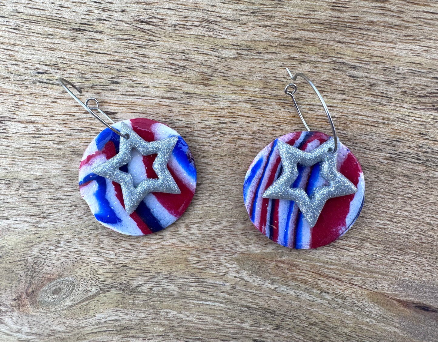 Stars and Stripes Hoop Earrings