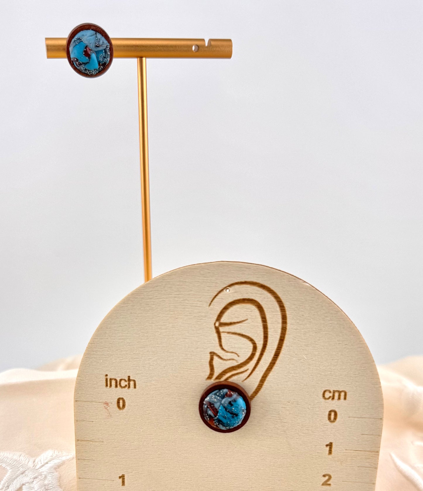 Turquoise Series-Turquoise Inlay Stud Earrings
