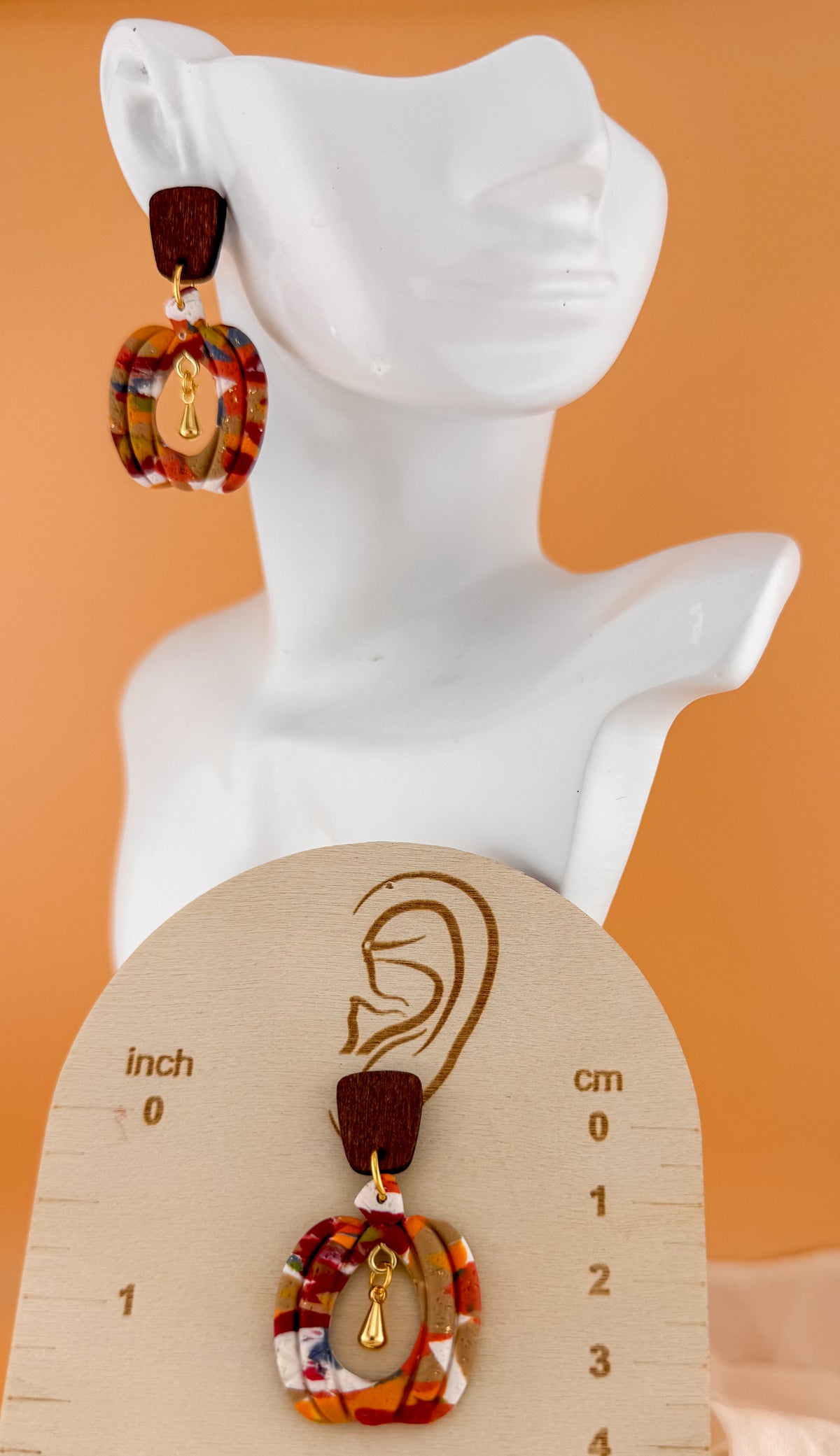 Autumn Mosaic Pumpkin drop earrings