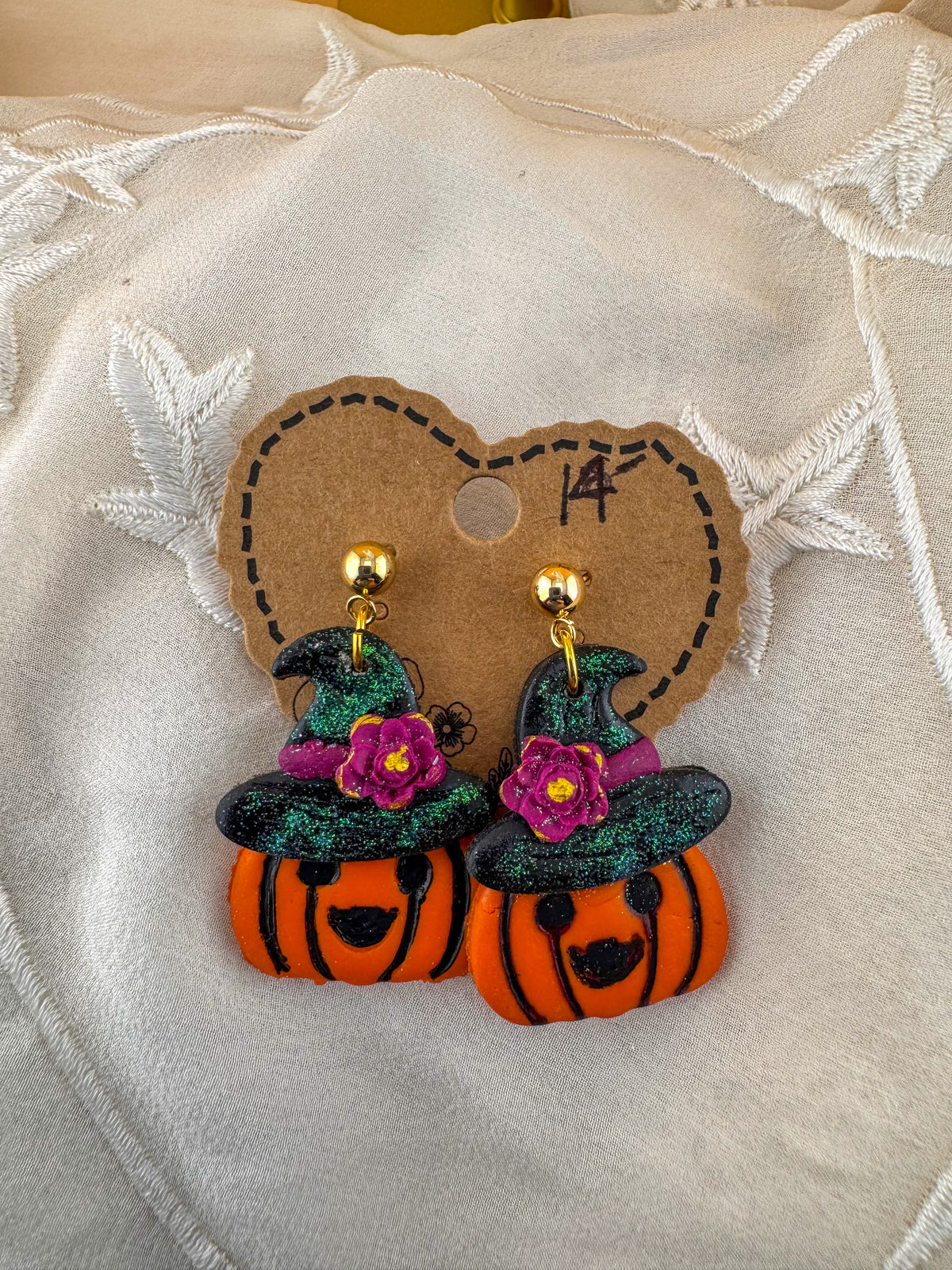 Witchy Pumpkin Patch earring drops