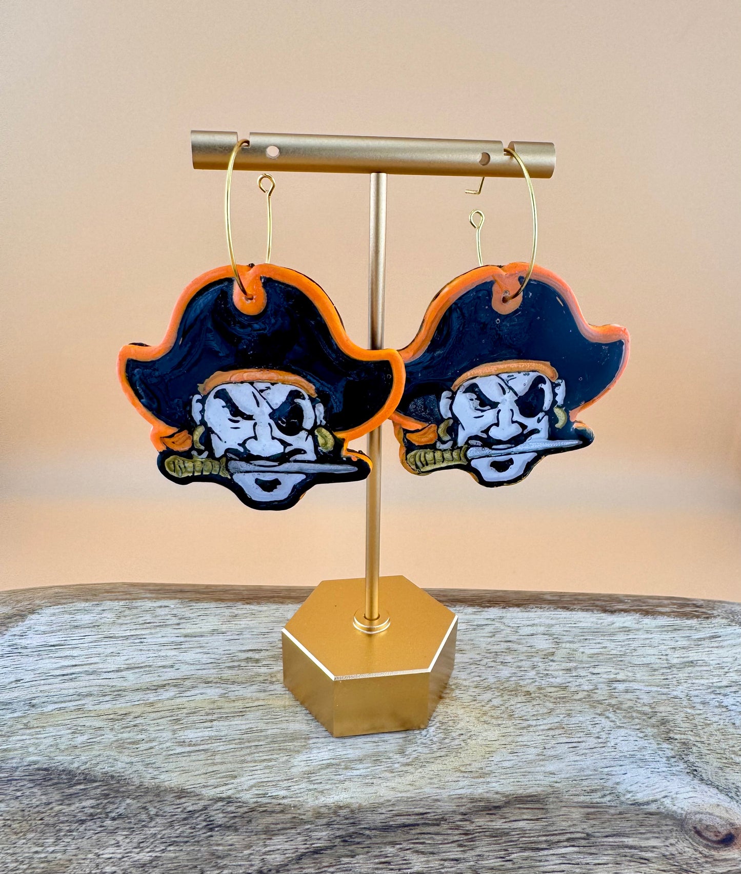 Wheelersburg Pirate Mascot Statement earrings