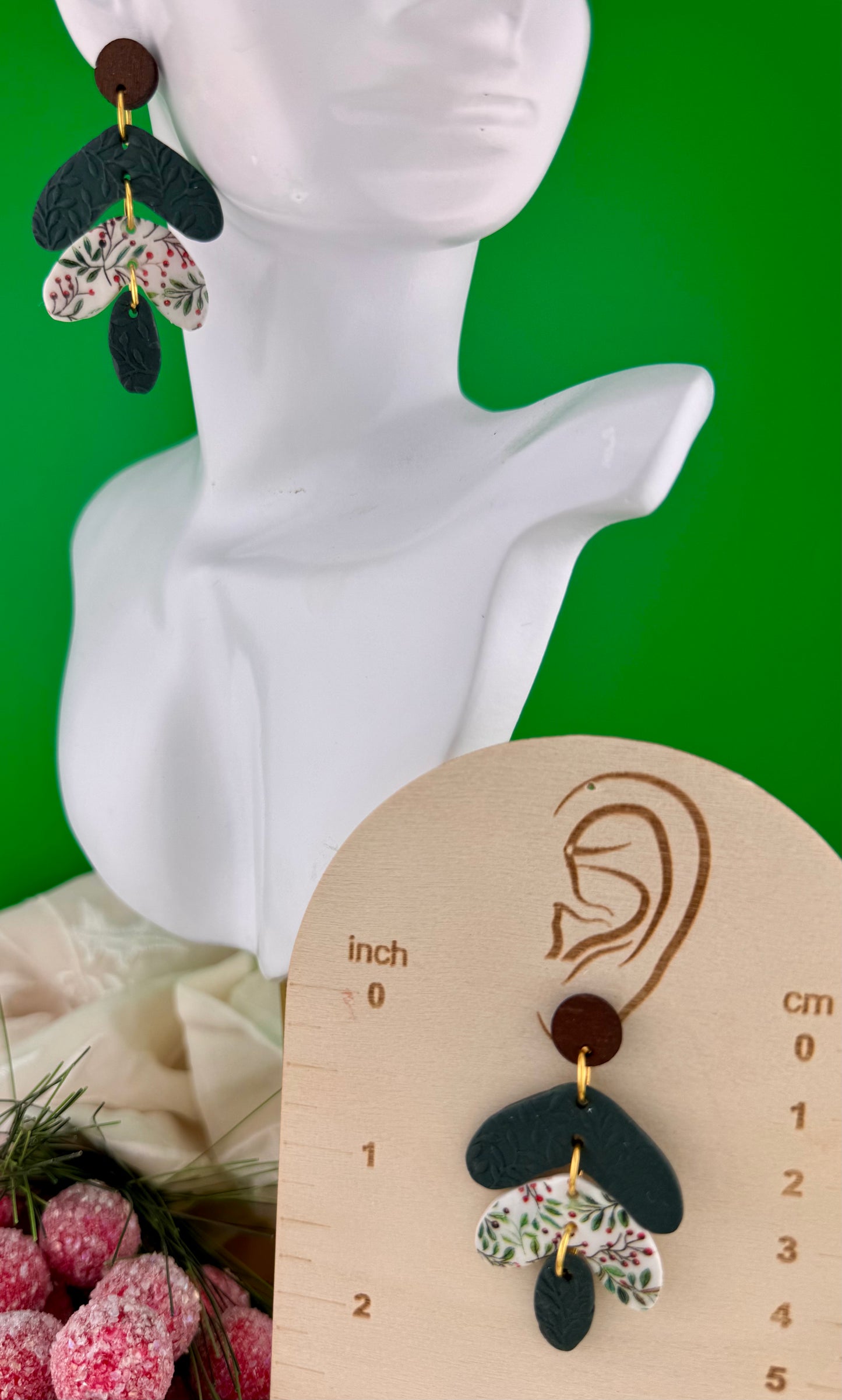 Winter Woodland Botanical Dangle Earring