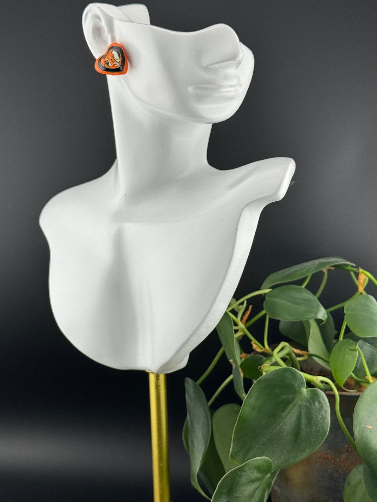 3 Hearts Orange, Black, and White