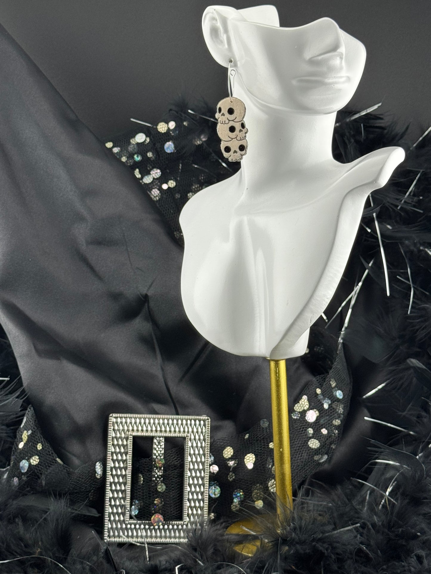 Halloween Trio of Skulls Hoops