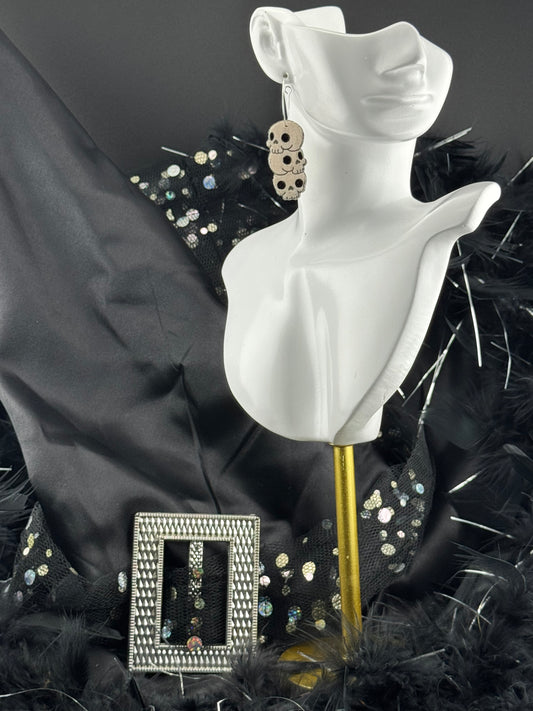 Halloween Trio of Skulls Hoops