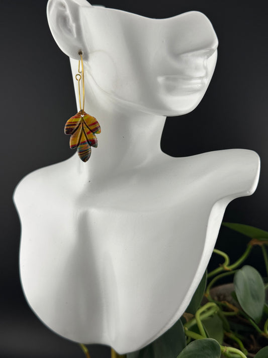 Fall Colors Marbled Leaf Motif Hoop