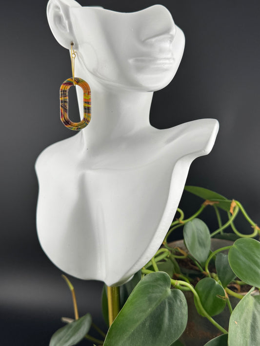 Fall Colors Marbled Open Oval Hoops