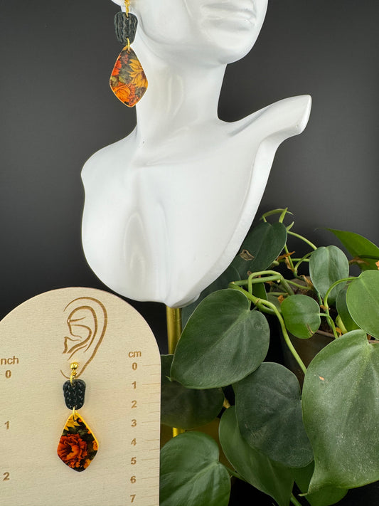 Evergreen and Mums Fall earrings