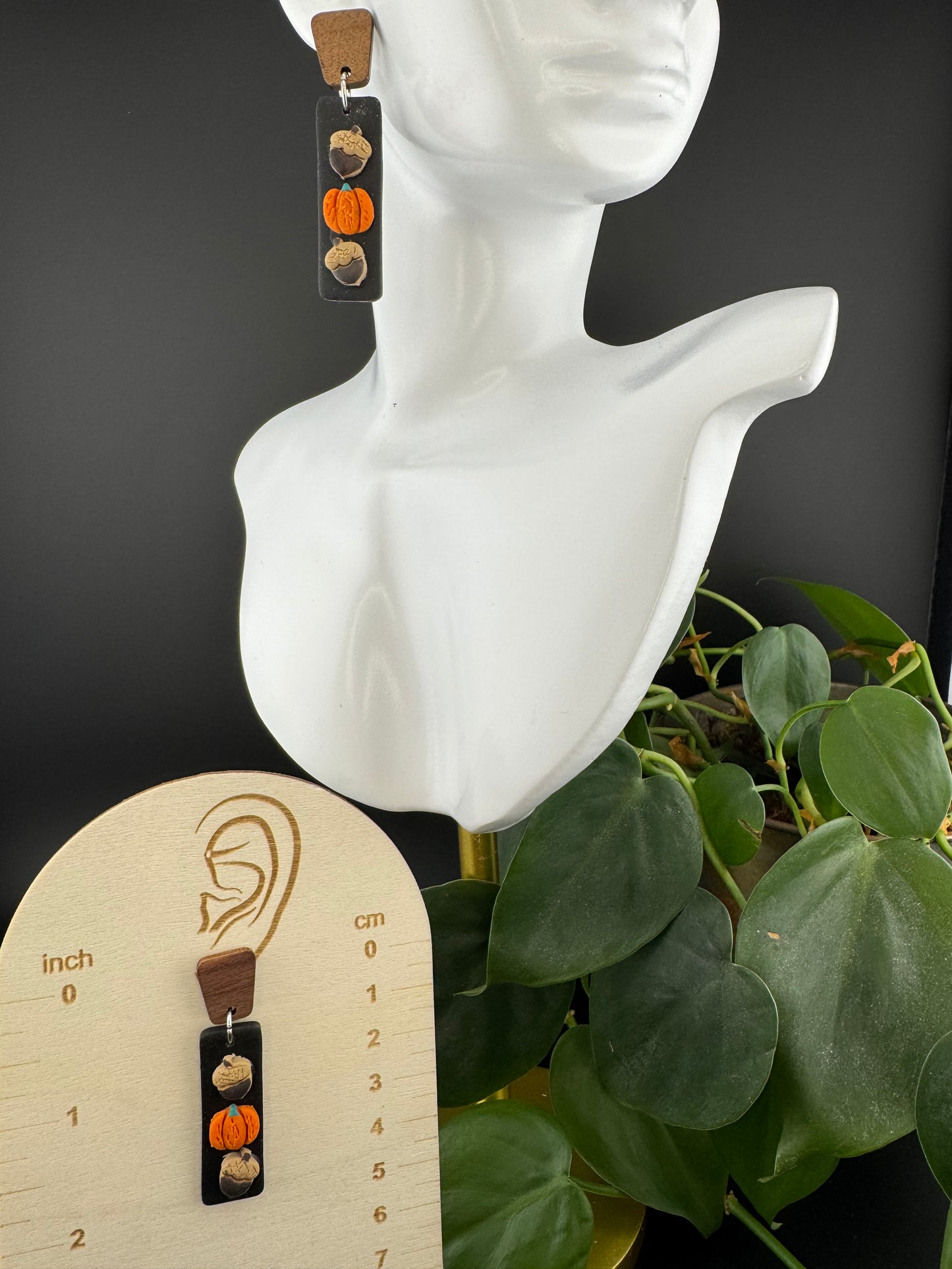 Fall Inspired Earrings with Acorn and Pumpkin Motif