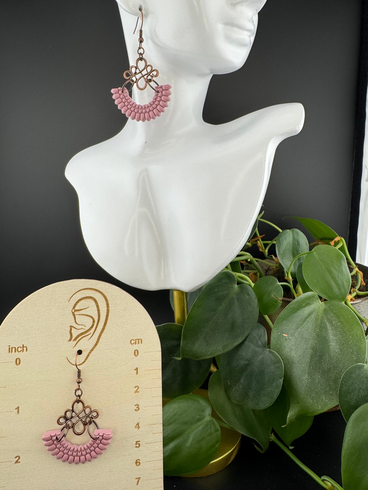 Boho Rose and Copper Earrings