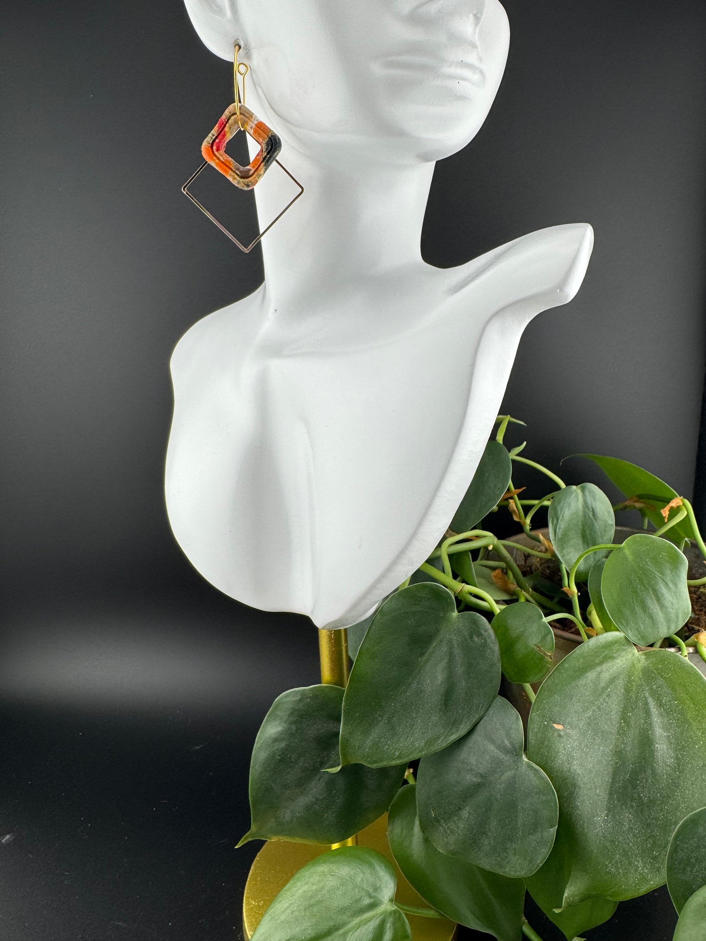 Fall Is In the Air with this Unique Square in a Square Earring