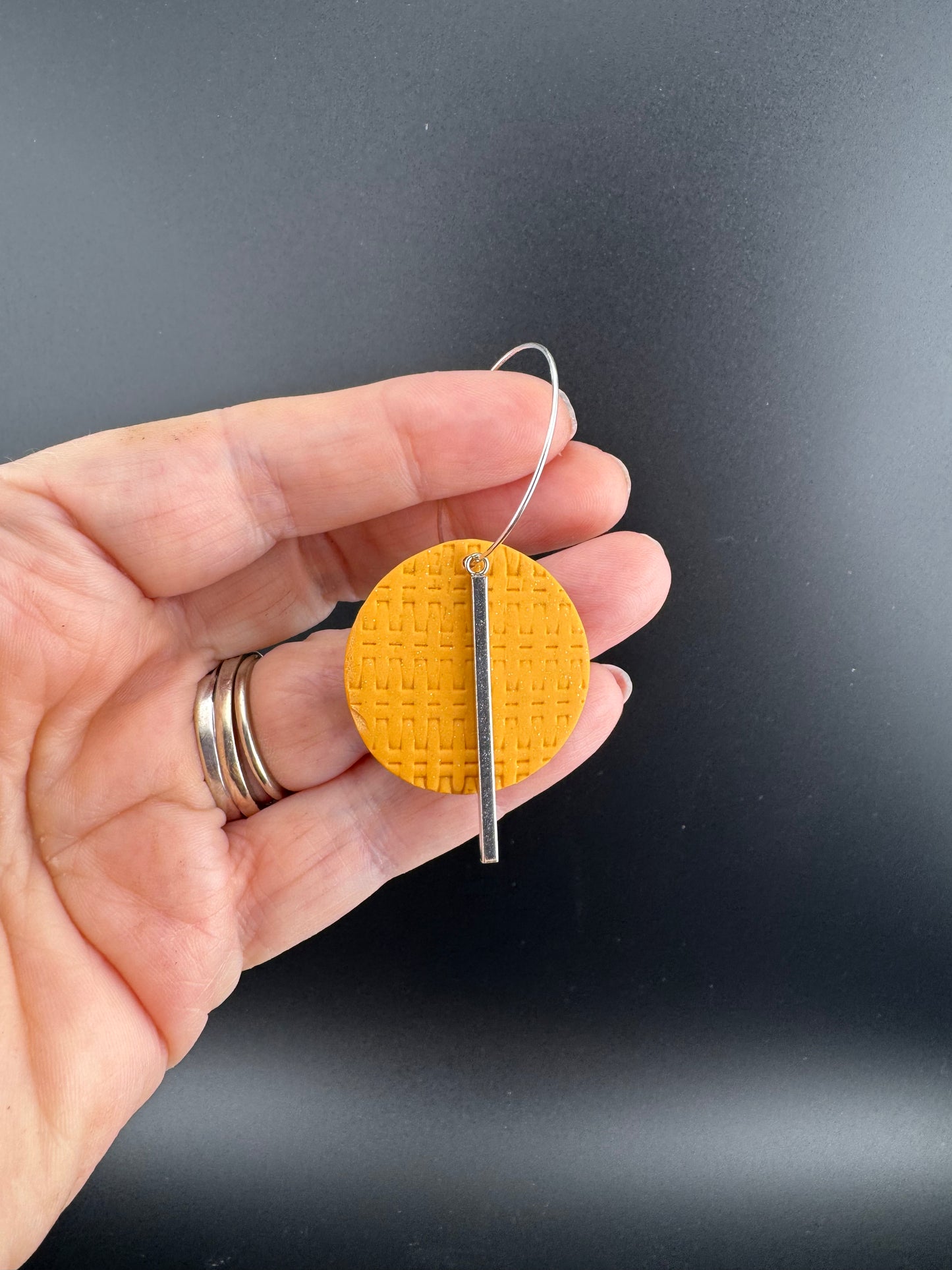 Autumn Inspired Earring with Gold Bar Charm Hoop