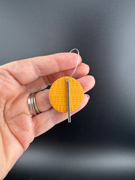 Autumn Inspired Earring with Gold Bar Charm Hoop