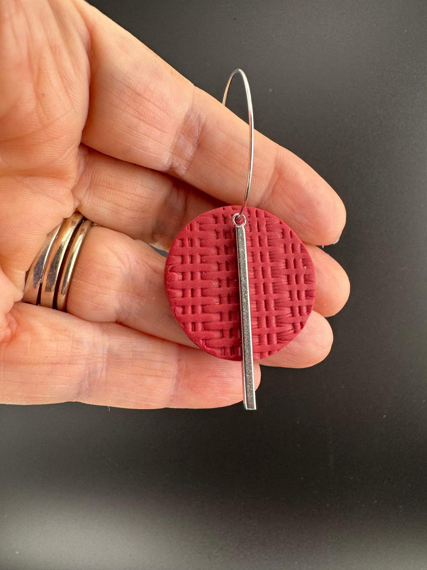 Autumn Inspired Earring with Gold Bar Charm Hoop