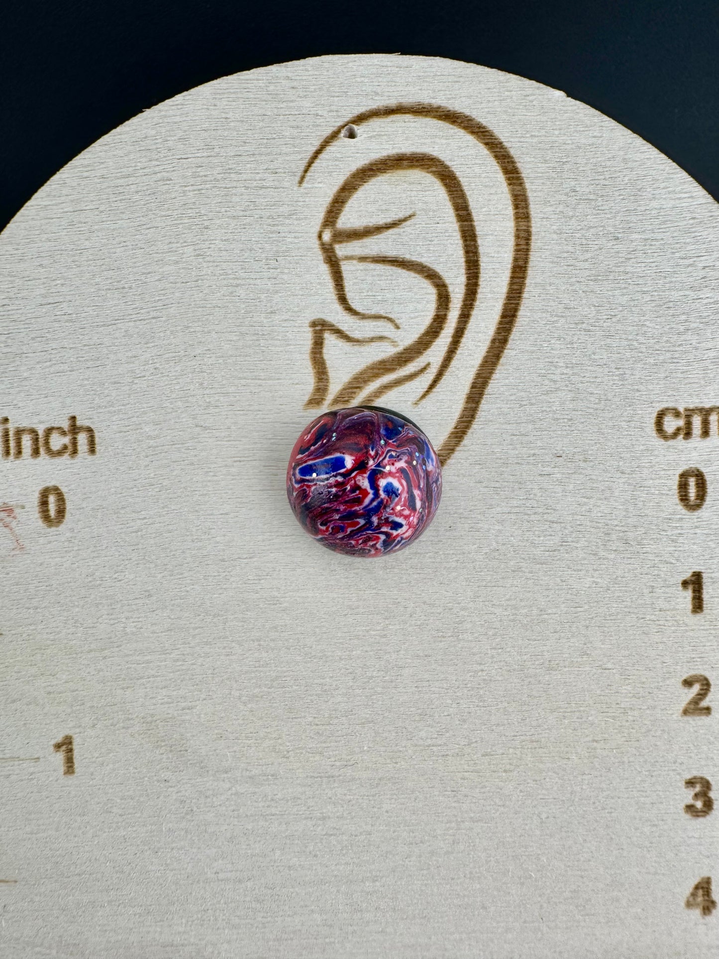 School Spirit Tye-Dye Cabachon Stud(Comes in Several Colors)