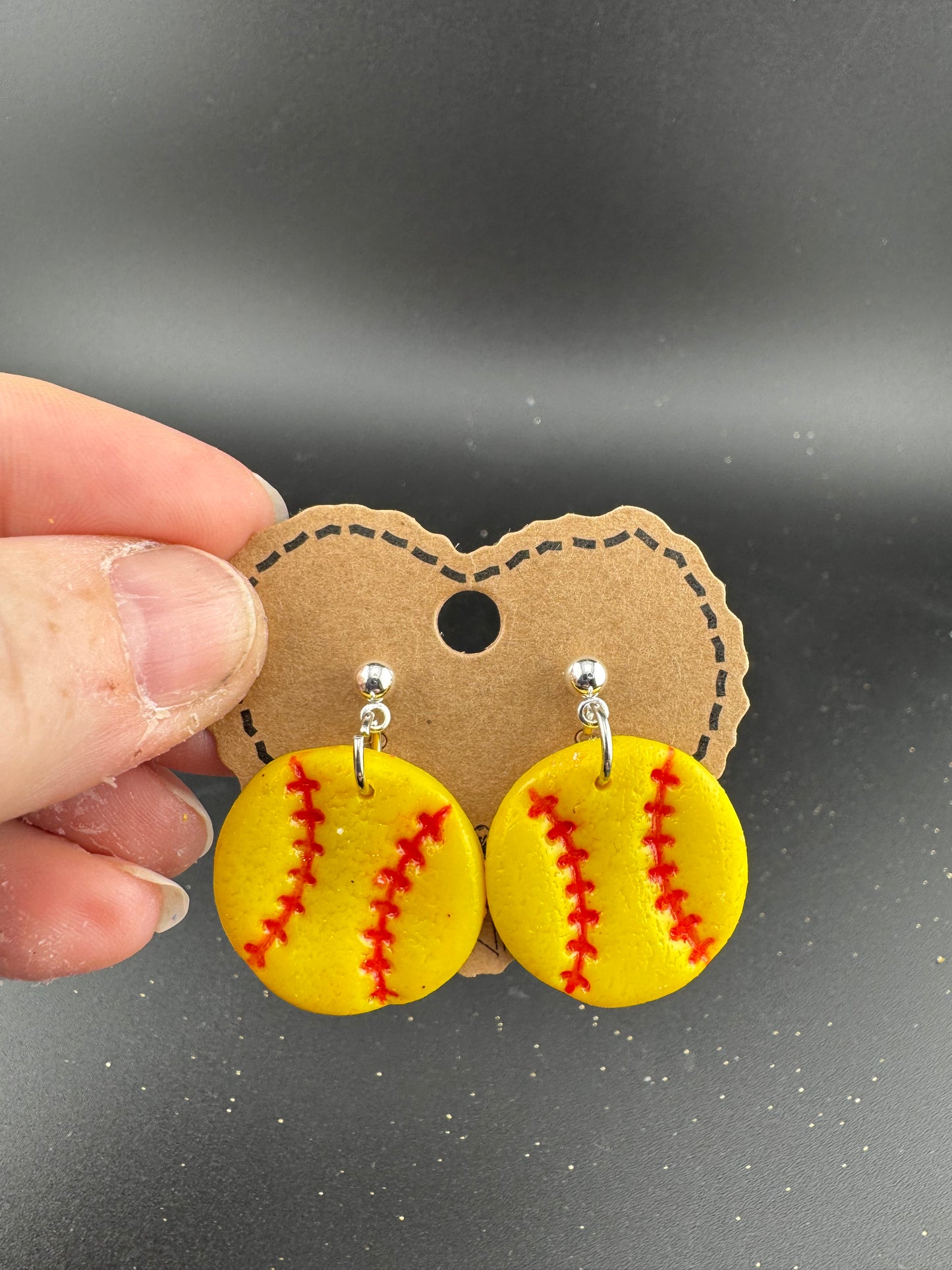 Softballs with Ball Post Earring