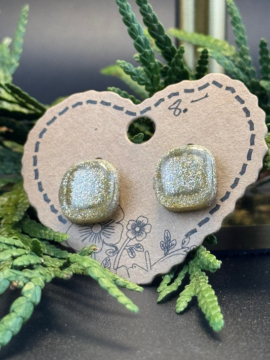 Gold Glitter Studs