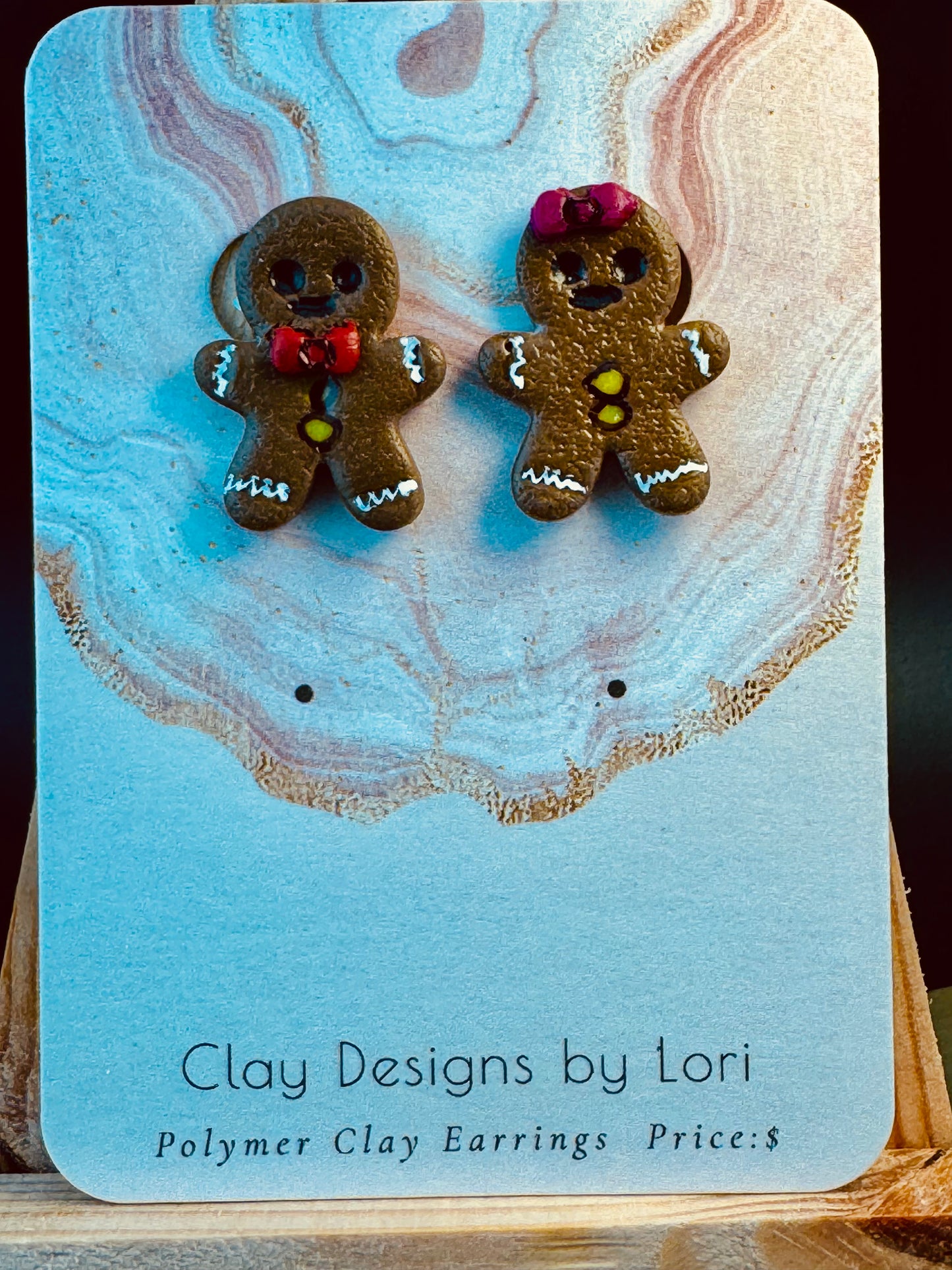 Sweet Gingerbread Boy and Girl Stud Earrings