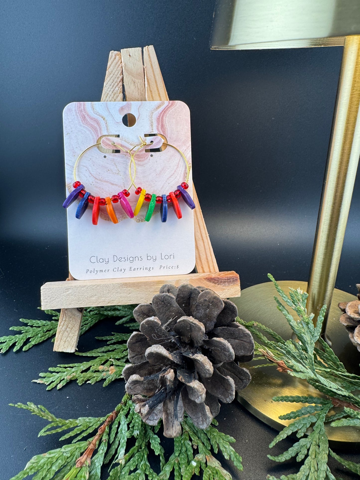 Multi-Colored Lights on Gold or Silver Hoop Earrings