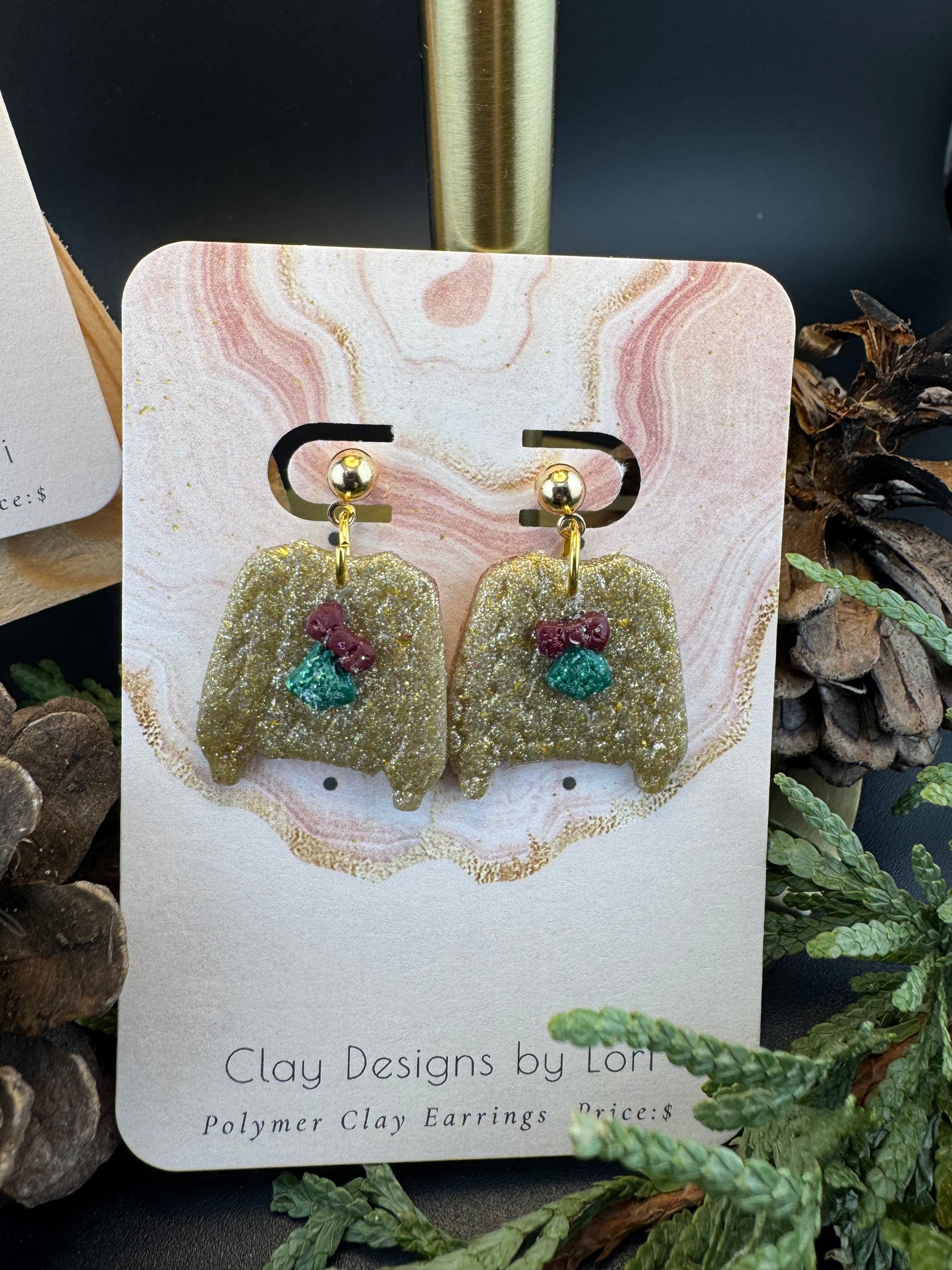 Gold and Silver Sparkly Sweater Earrings with Gold or Silver Ball post