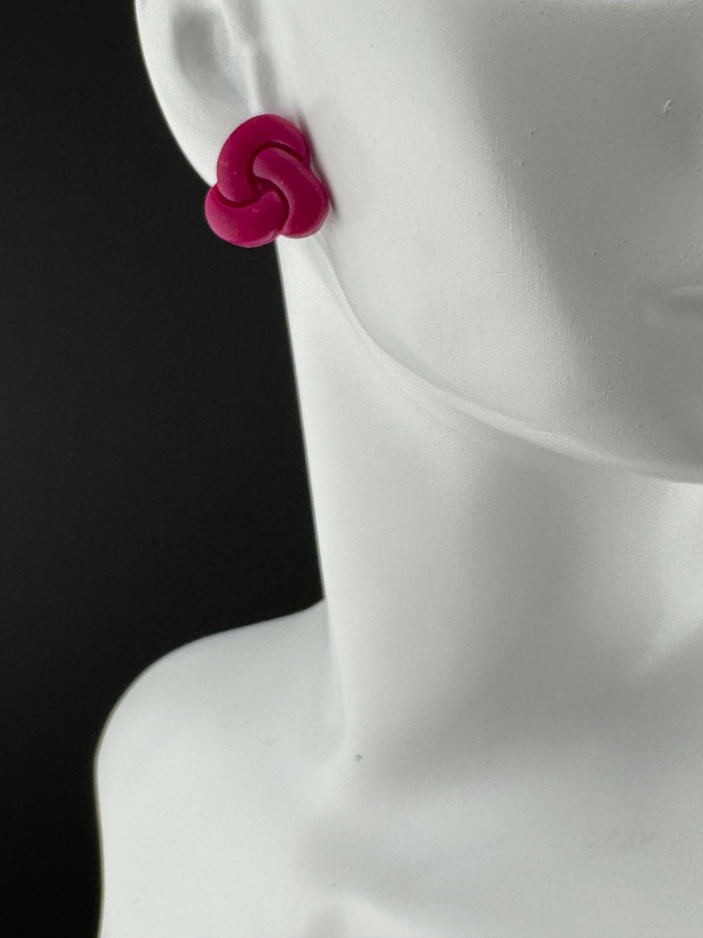 Love Knot Studs come in severl colors with Hypoallergenic Post