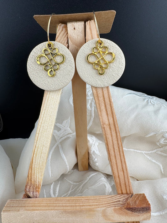 Neutral Dangle Earring- Gold or Silver Accent  4 Colors available.