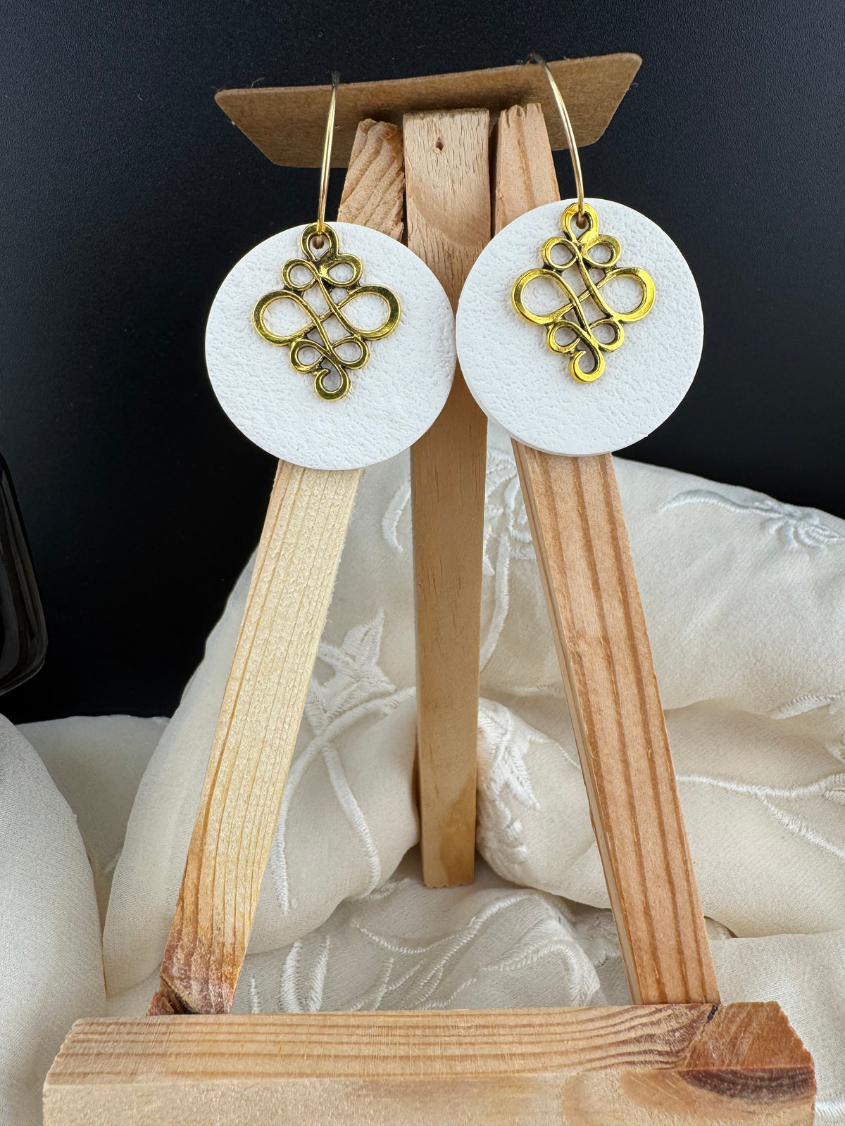 Neutral Dangle Earring- Gold or Silver Accent  4 Colors available.