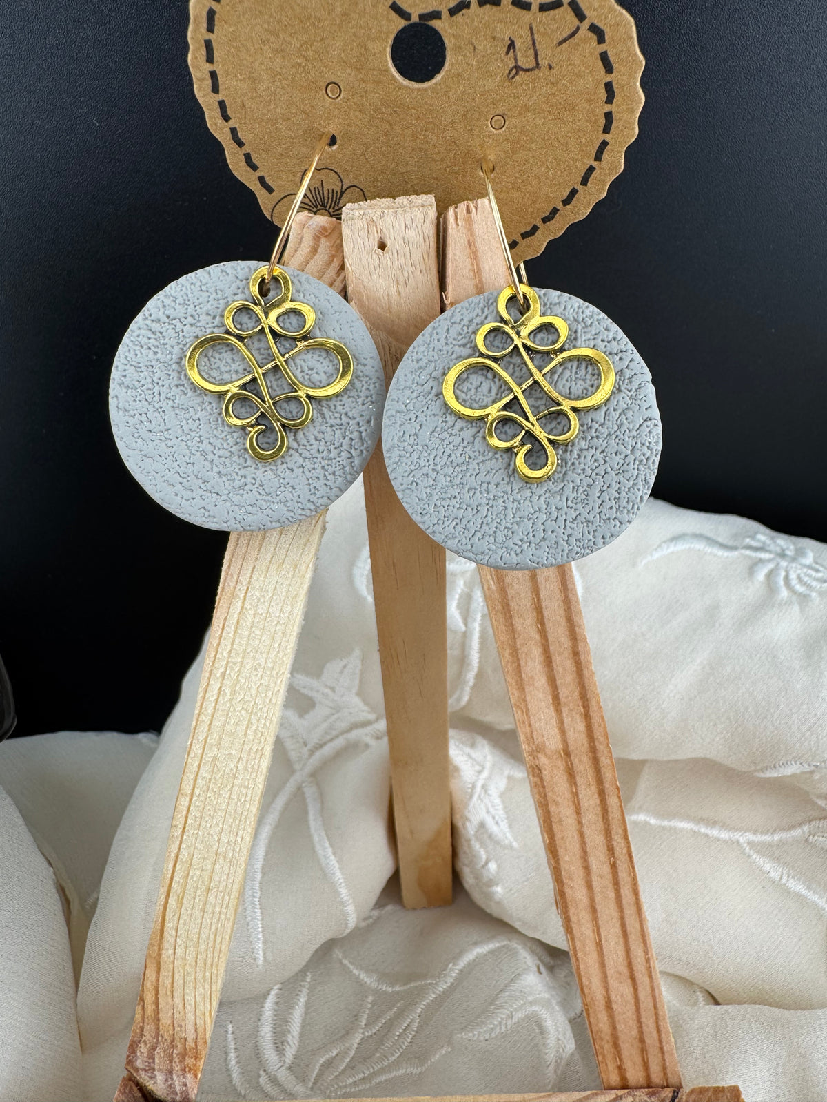 Neutral Dangle Earring- Gold or Silver Accent  4 Colors available.