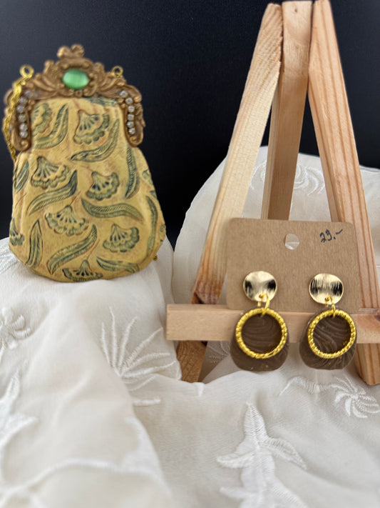 Neutral Dangle Earring- Gold or Silver Accents