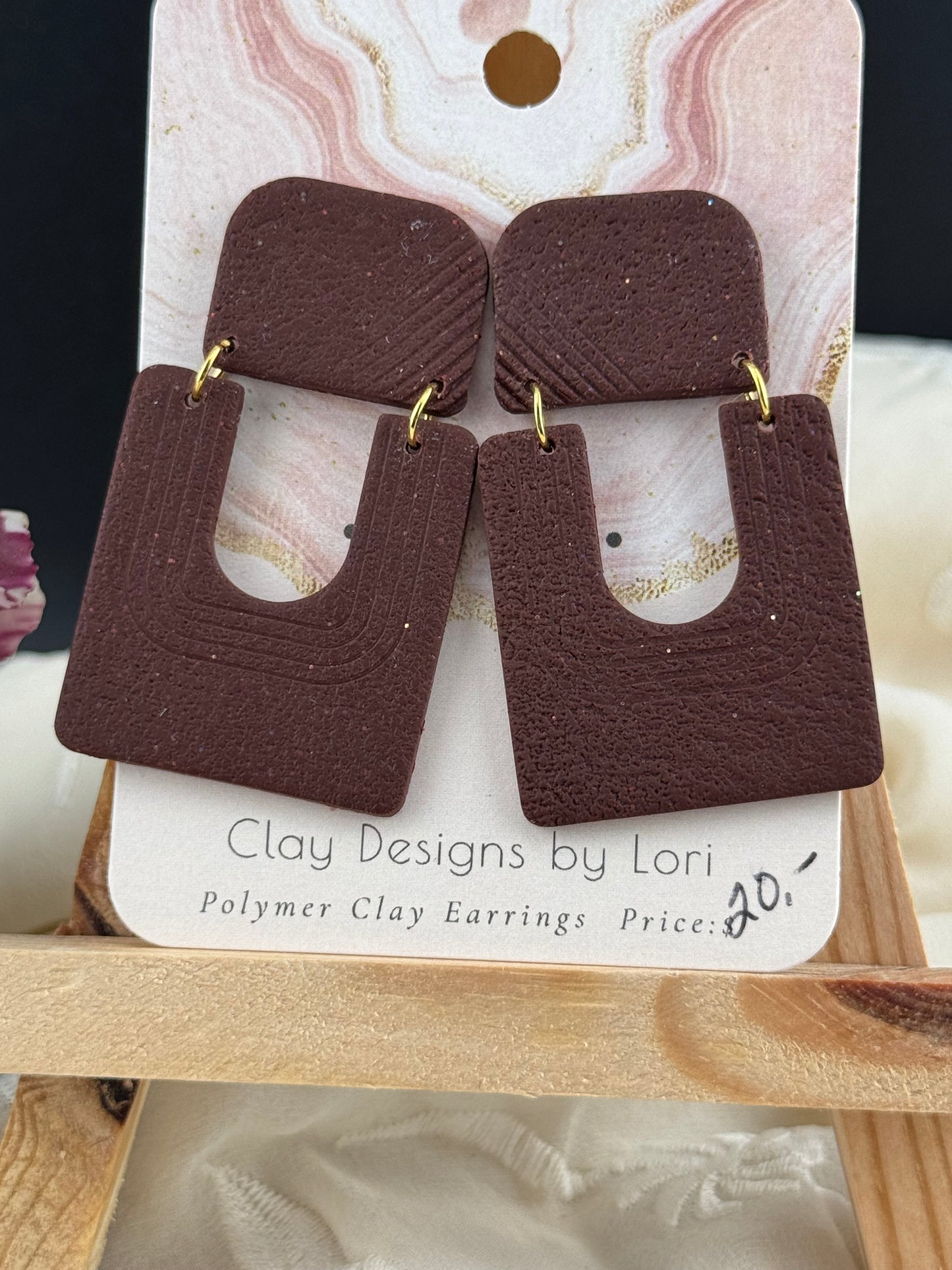 Geometric Coffee Brown Earrings