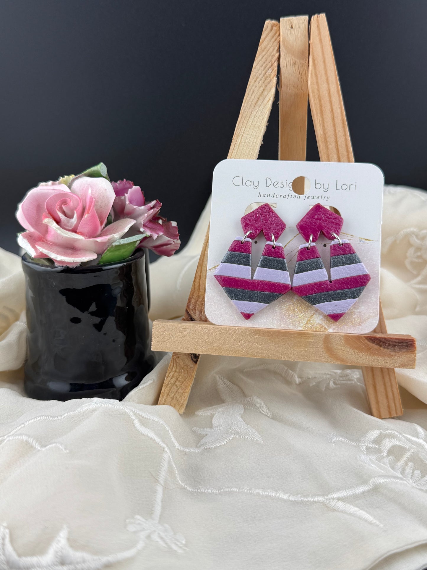 One of a Kind Purple Dangle Earrings