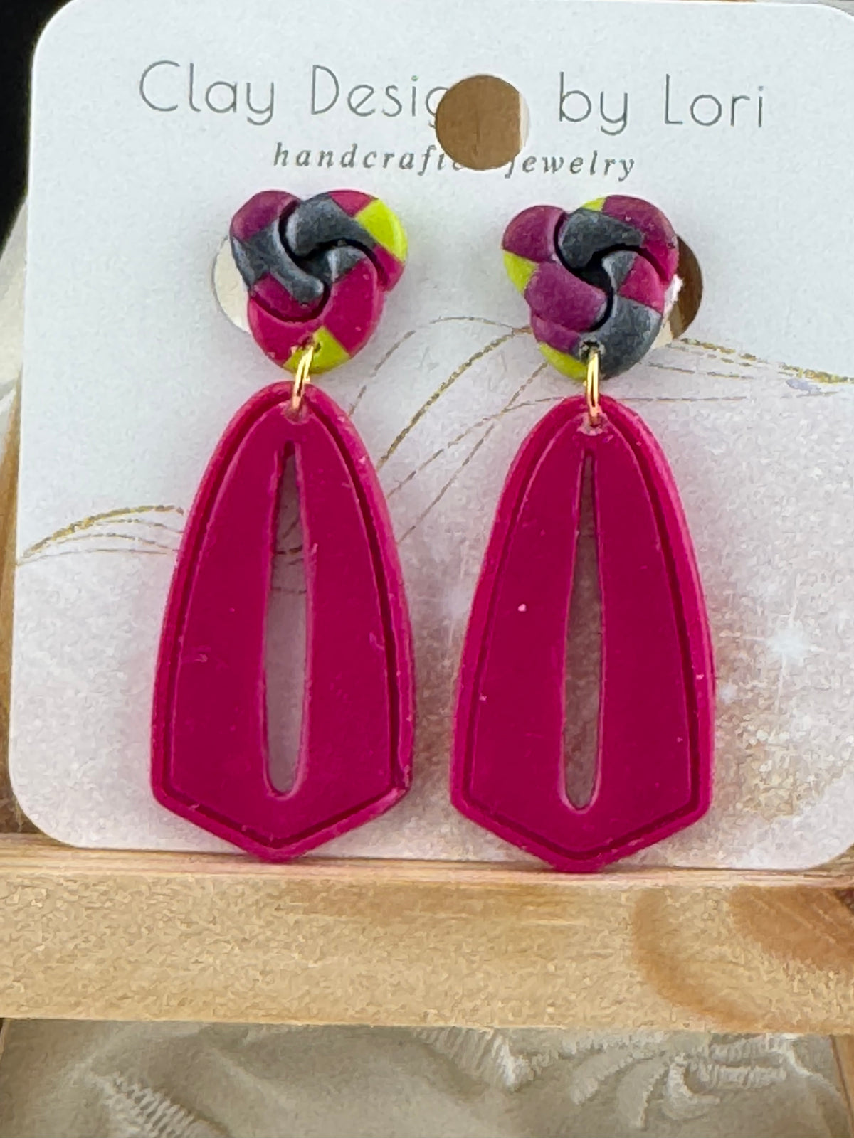 One of a Kind Magenta Dangle Earrings