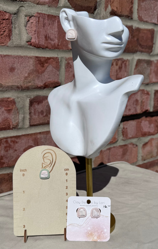 Mini Blossom Taupe Marbled Studs