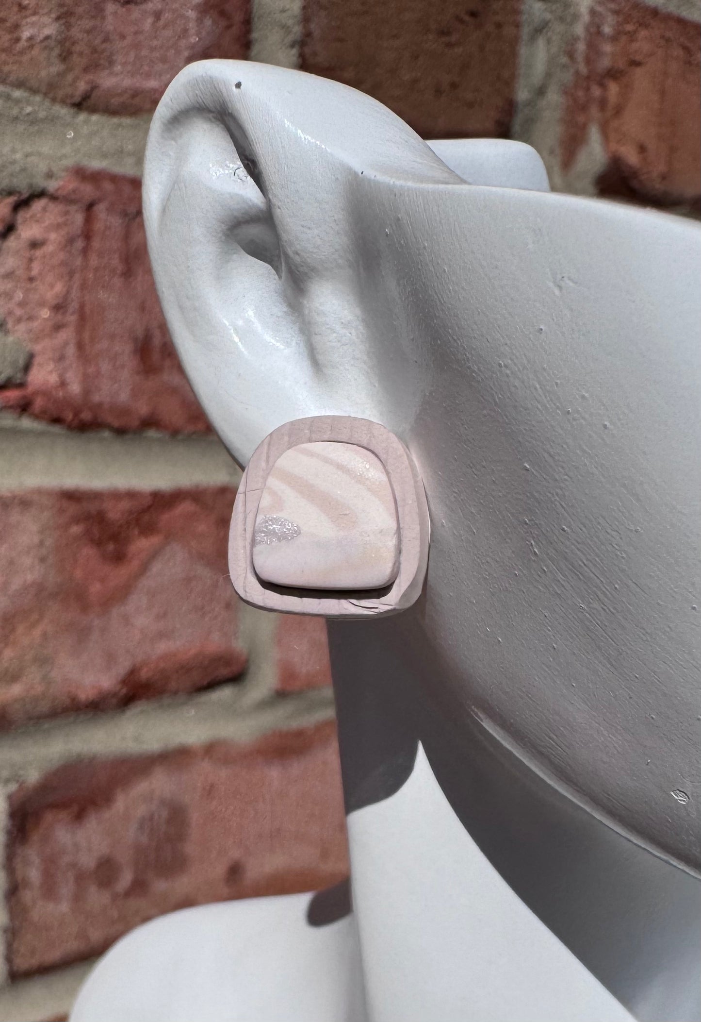 Mini Blossom Taupe Marbled Studs