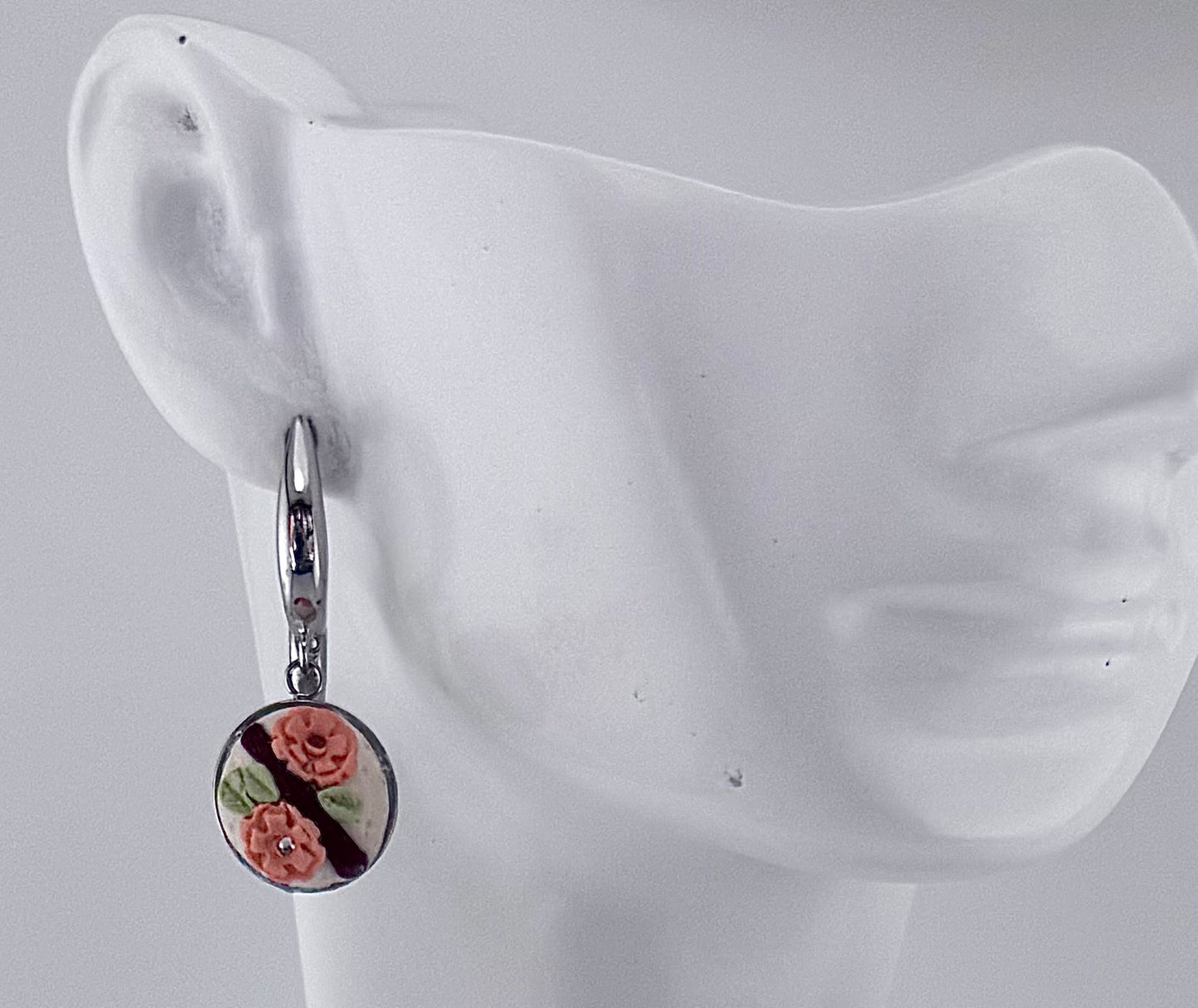 Garden Cameo Hoop Earrings