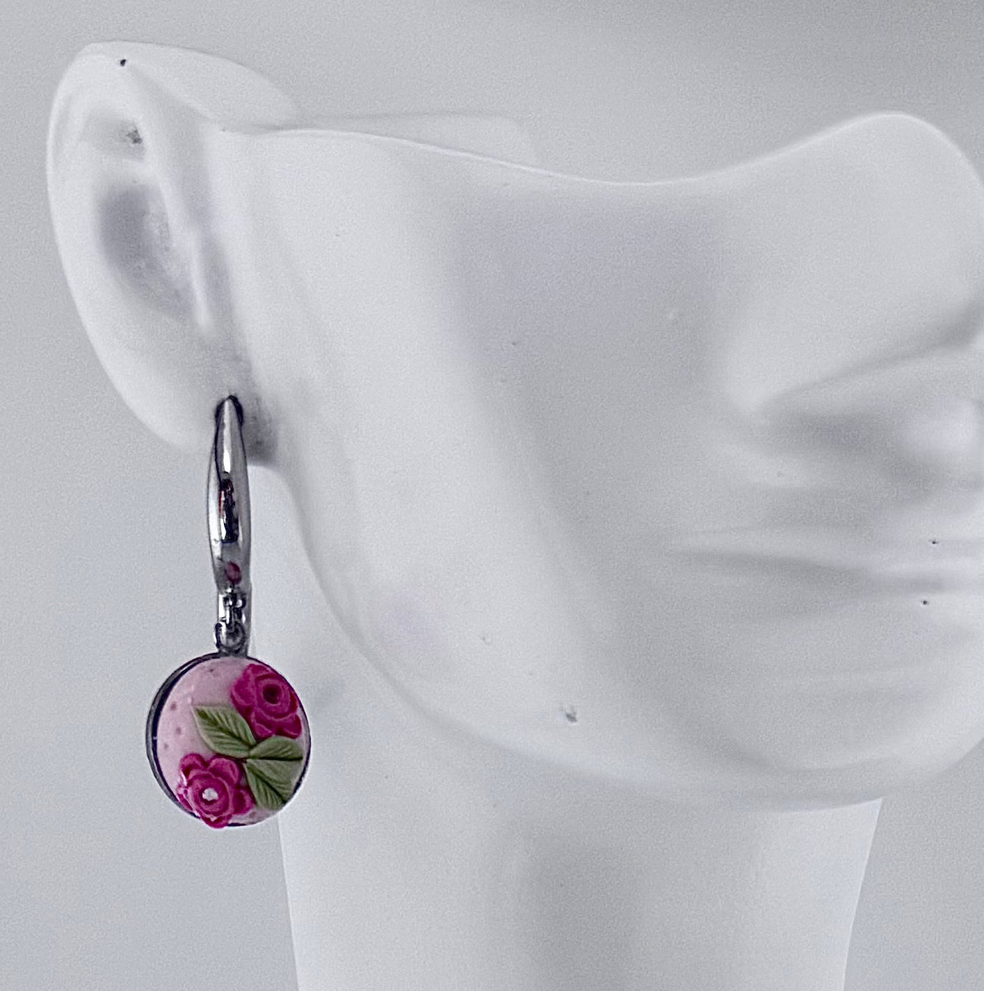 Garden Cameo Hoop Earrings
