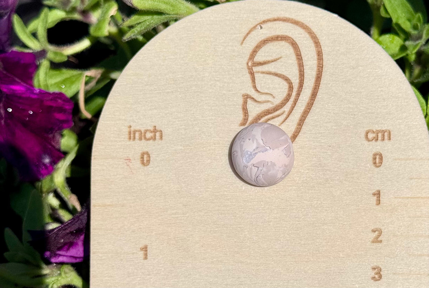 Soft Neutral Marbled Studs