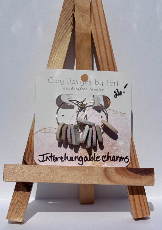 Interchangeable Neutral Charm Hoops