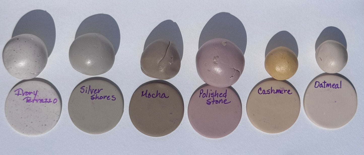 Beige Oval Textured Drops
