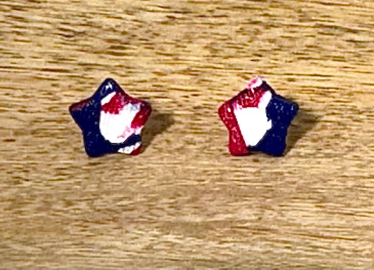 Patriotic Star Stud Earrings