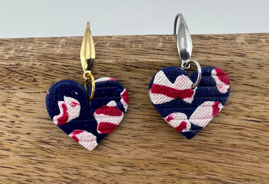 Patriotic Heart Earrings