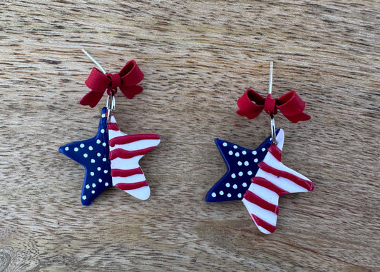 All-American Star Bow Earrings