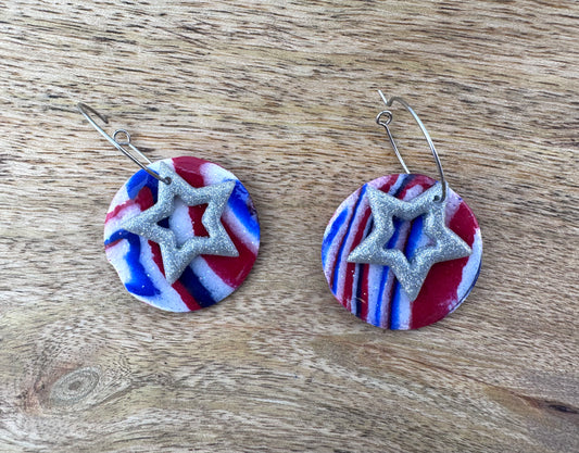 Stars and Stripes Hoop Earrings